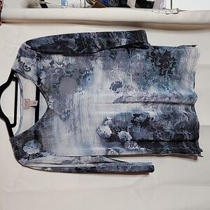 Chico’s Easywear Oriental Sheer Top sz 1